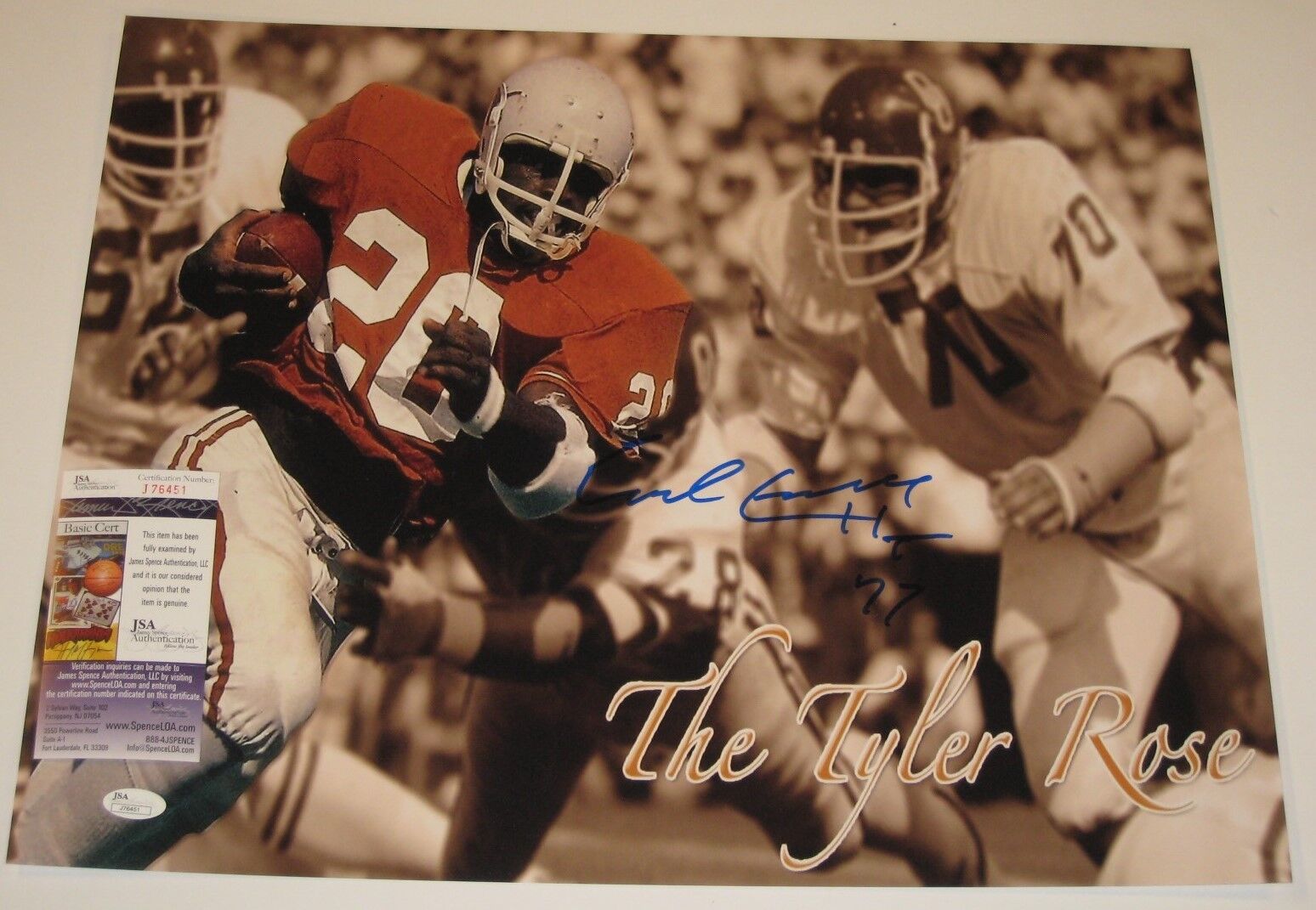 MVP Authentics Earl Campbell Autographed Signed Inscribed Texas 16X20 Photo Jsa  Coa 63 sports jersey framing , jersey framing