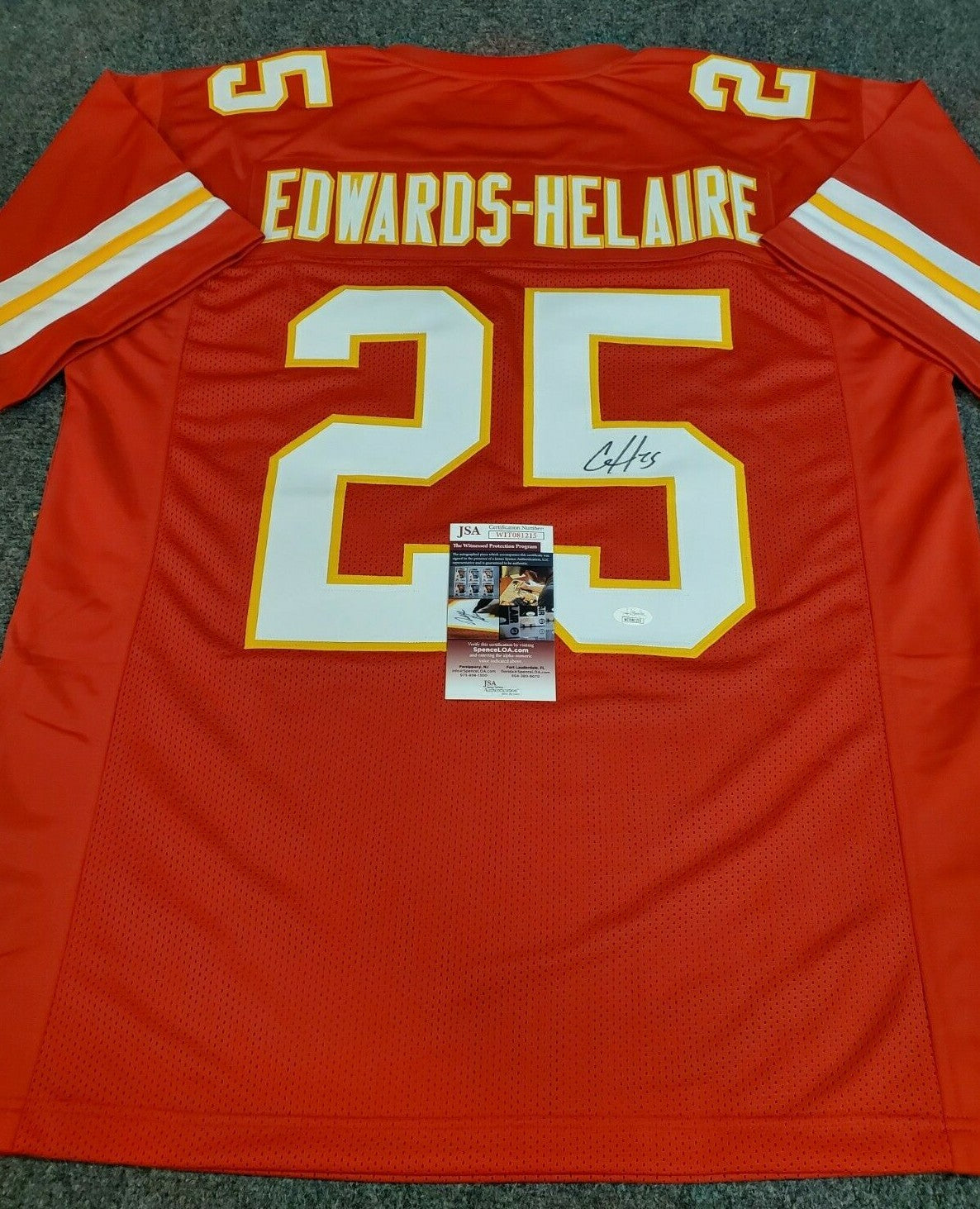 Kansas City Chiefs Clyde Edwards-Helaire Autographed Signed Jersey Jsa Coa