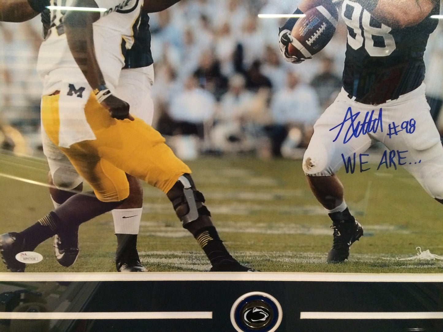 Anthony Zettel Framed Signed Inscribed Penn State 16X20 Photo Jsa Coa