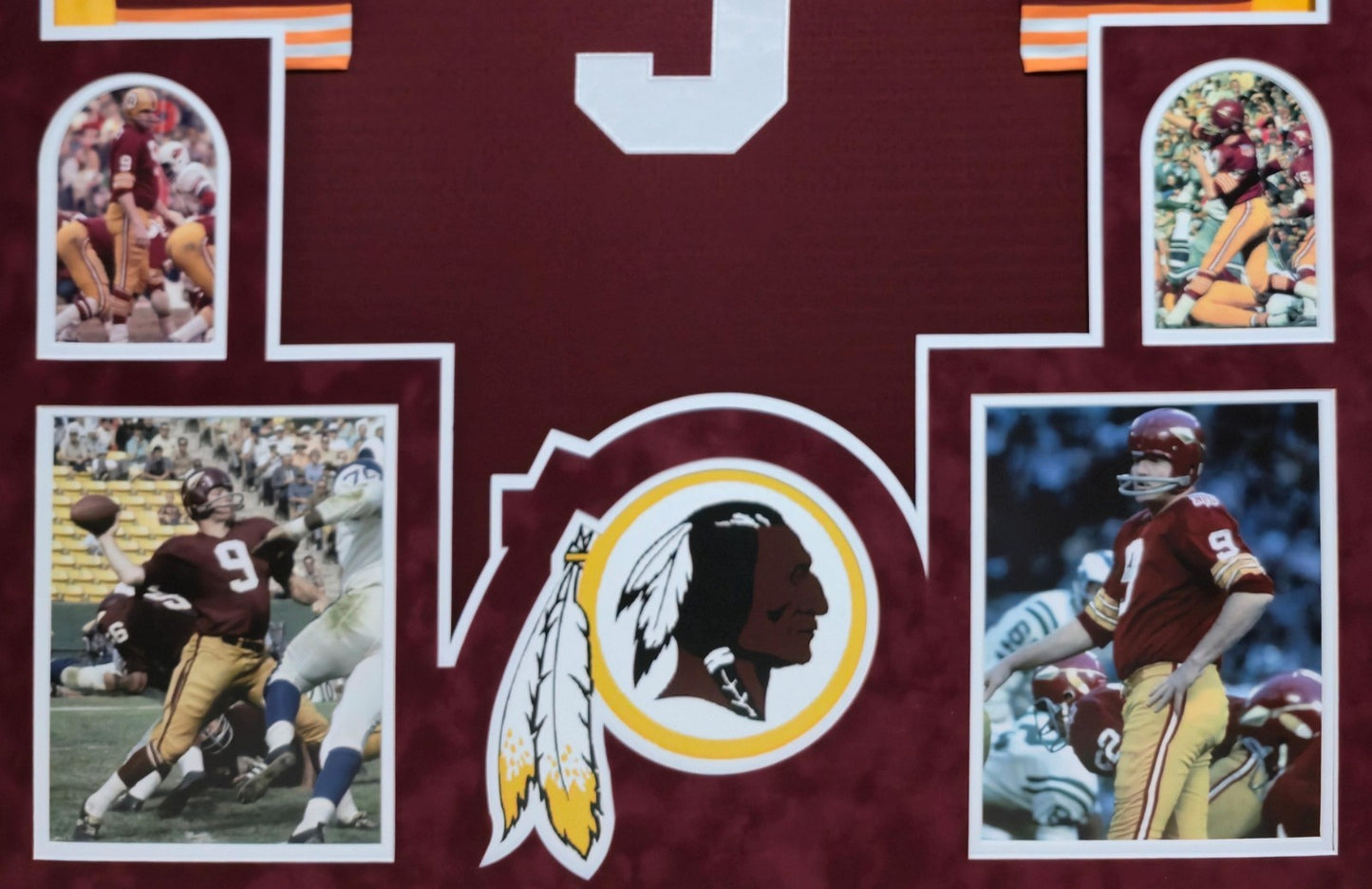 Framed In Suede Washington Football Sonny Jurgensen Autographed Jersey Jsa Coa