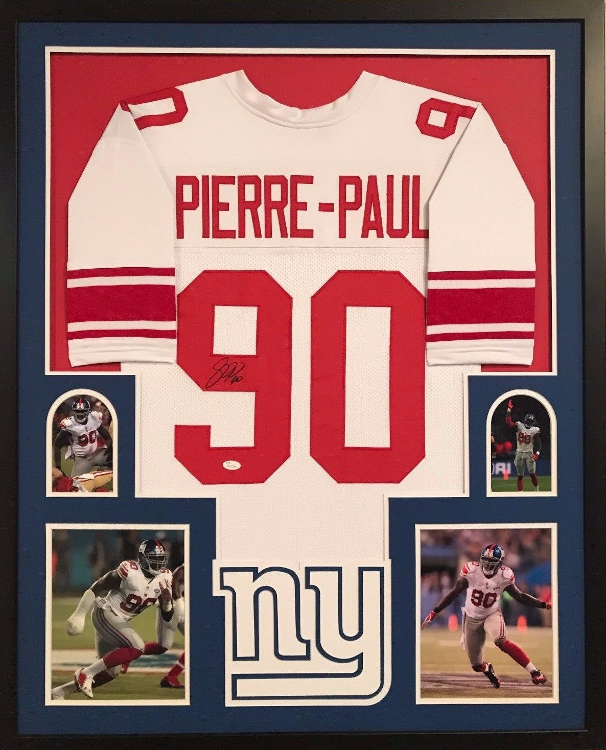 Framed Jason Pierre-Paul  Autographed Signed New York Giants Jersey Jsa Coa