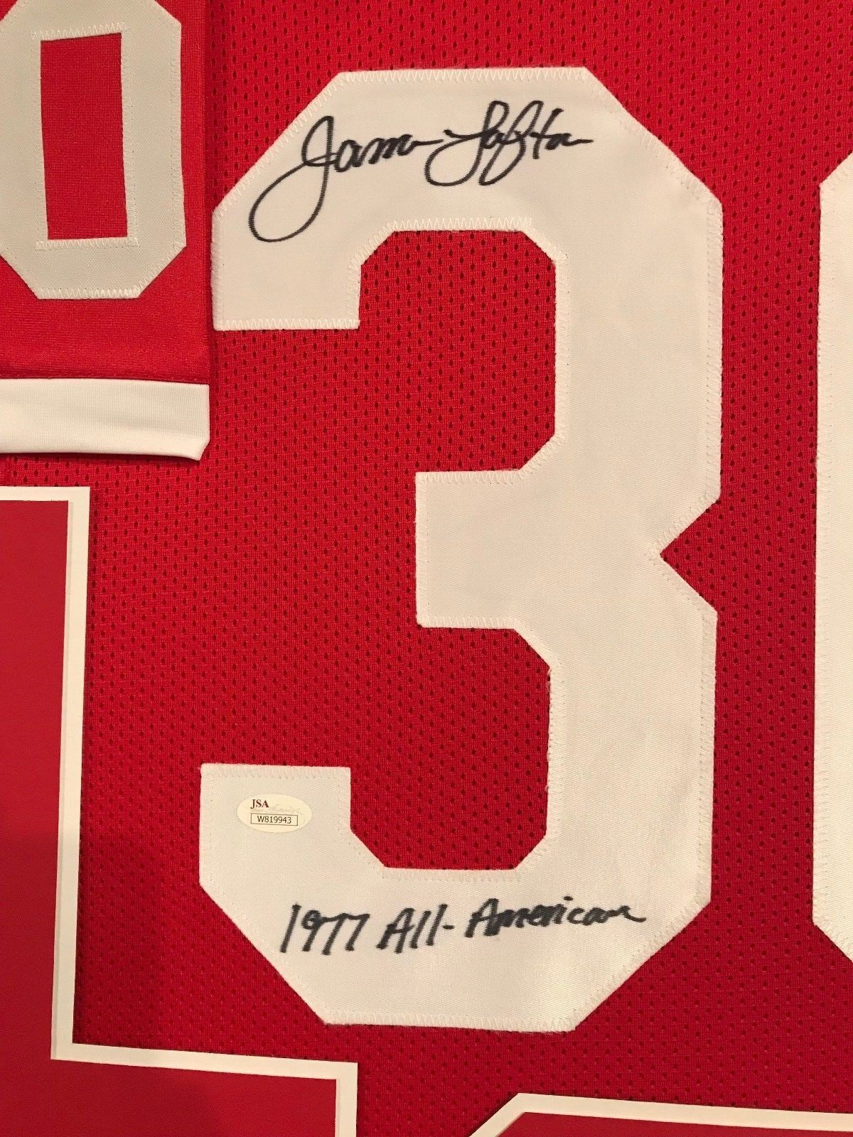 Framed James Lofton Autographed Signed Inscr Stanford Cardinals Jersey Jsa Coa