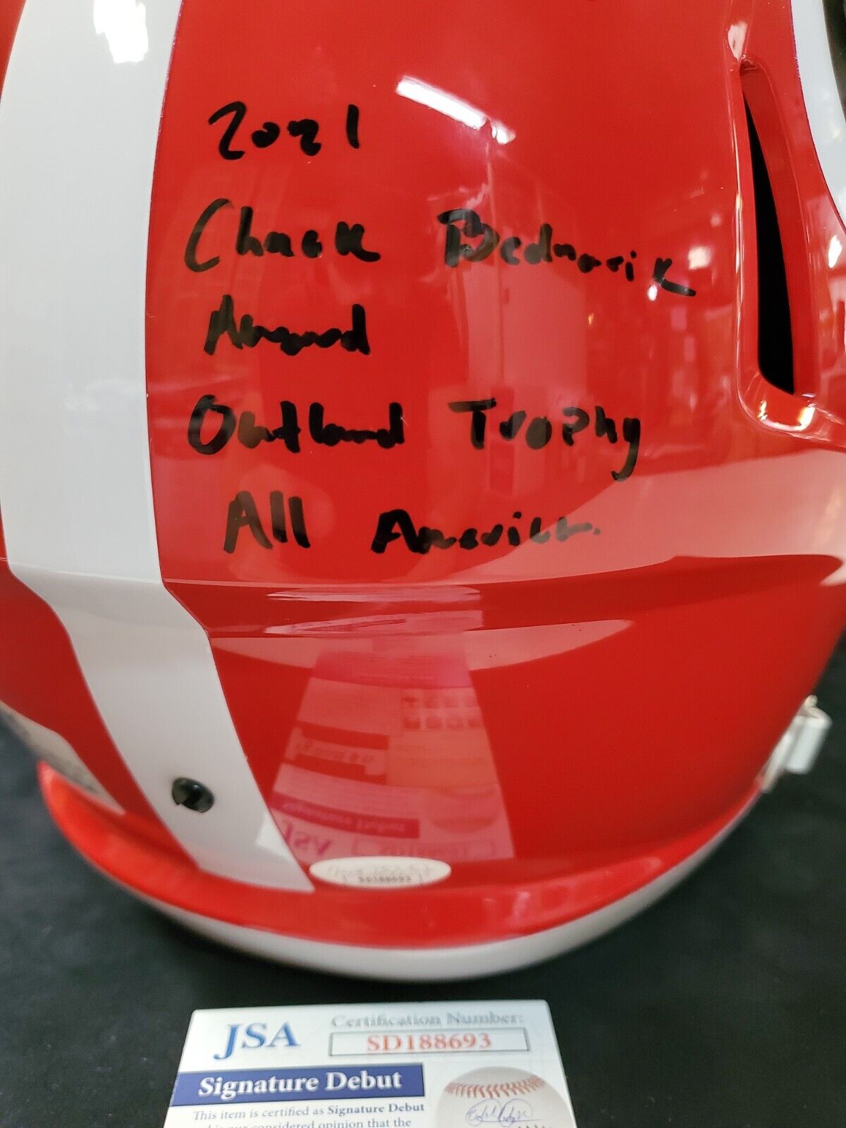 MVP Authentics Georgia Bulldogs Jordan Davis Signed 4X Inscribed Full Size Replica Helmet Jsa 382.50 sports jersey framing , jersey framing