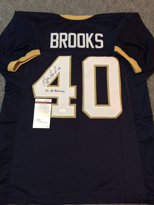 Reggie Brooks Autographed Signed Incscribed Notre Dame Jersey Jsa Coa