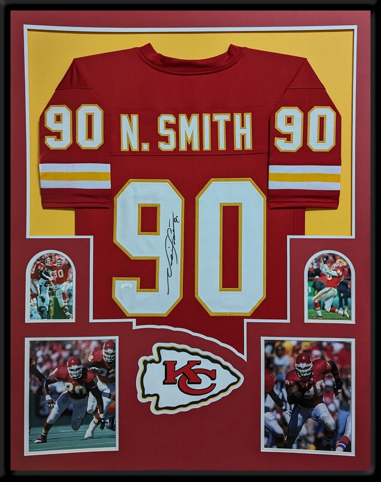 MVP Authentics Framed Kansas City Chiefs Neil Smith Autographed Signed Jersey Jsa Coa 427.50 sports jersey framing , jersey framing