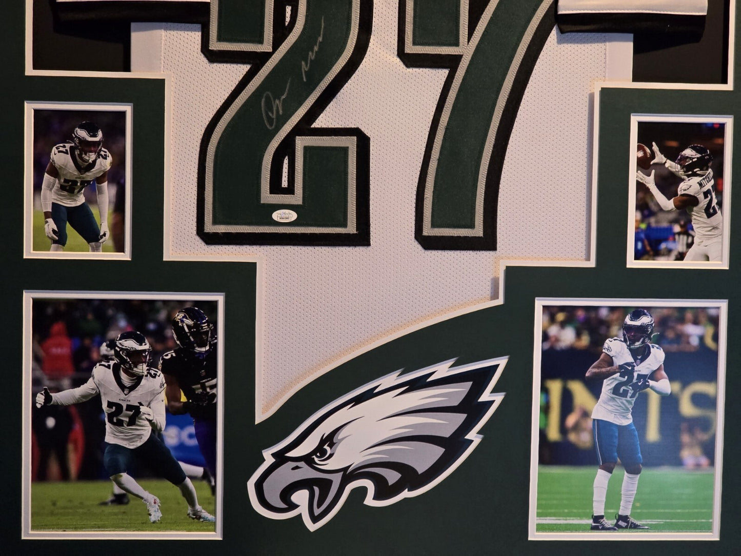 Framed Philadelphia Eagles Quinyon Mitchell Autographed Signed Jersey Jsa Coa