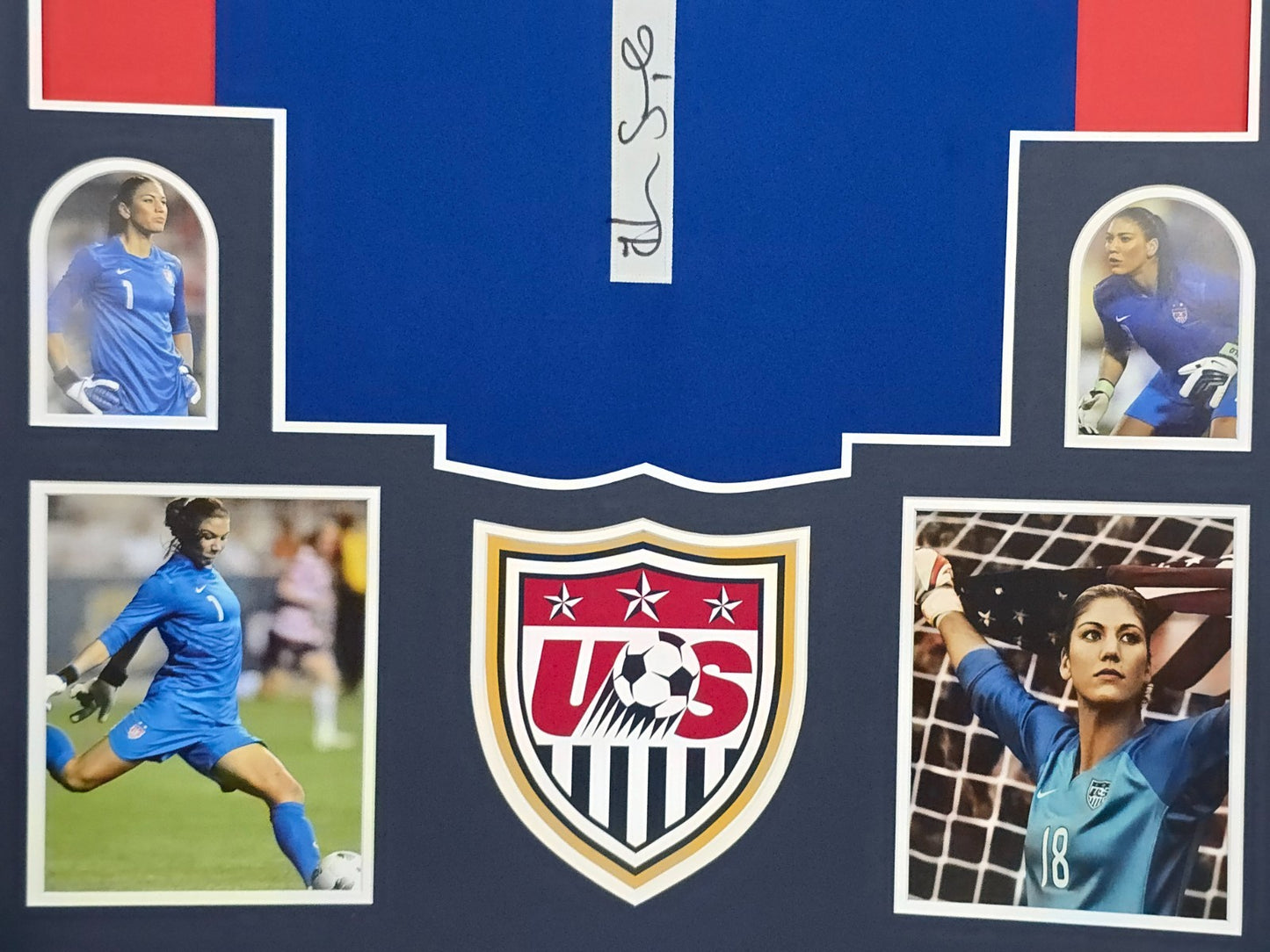 Framed Hope Solo Autographed Signed Usa Jersey Jsa Coa