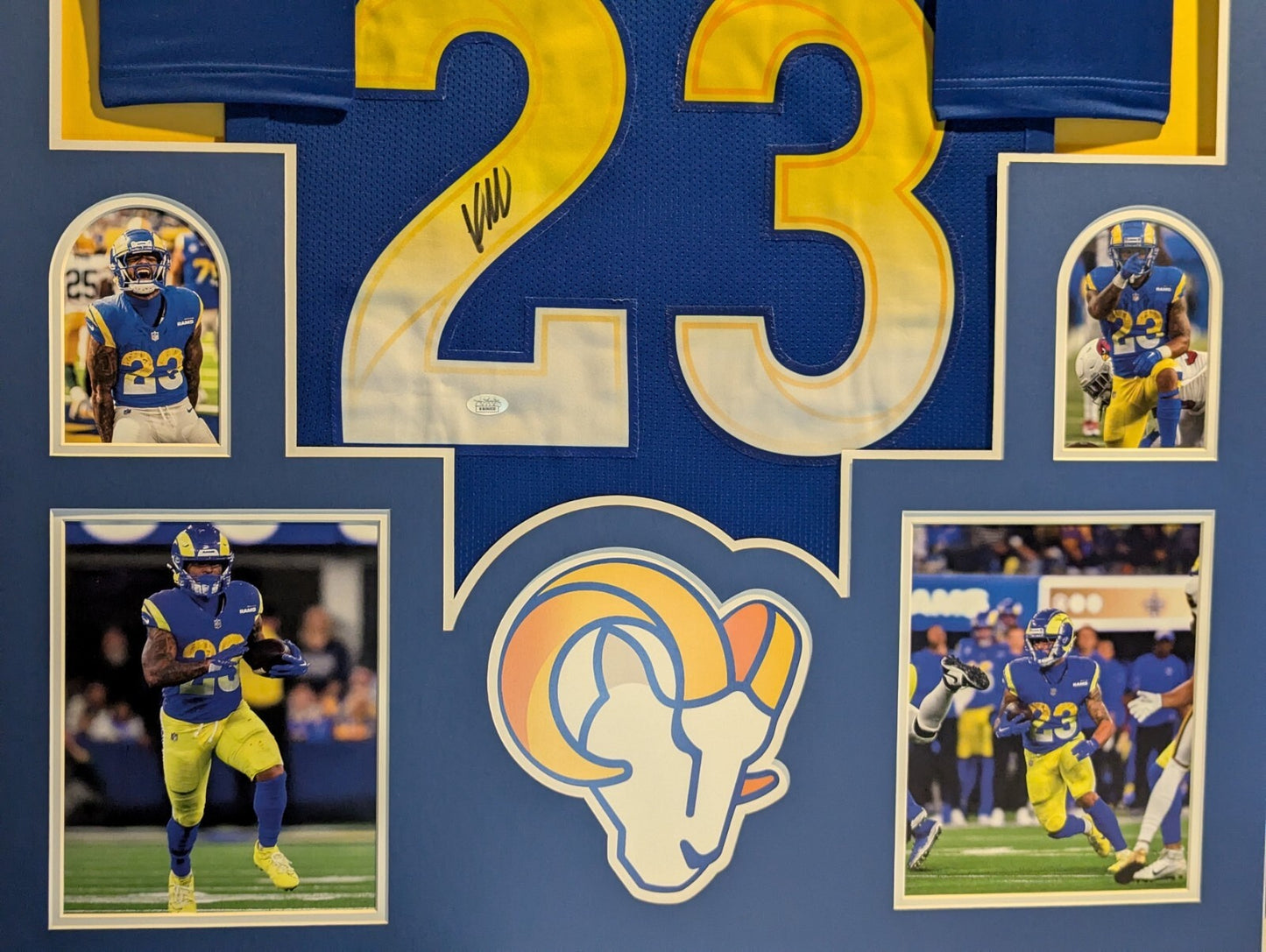 Custom Framed Los Angeles Rams Kyren Williams Autographed Signed Jersey Jsa Coa