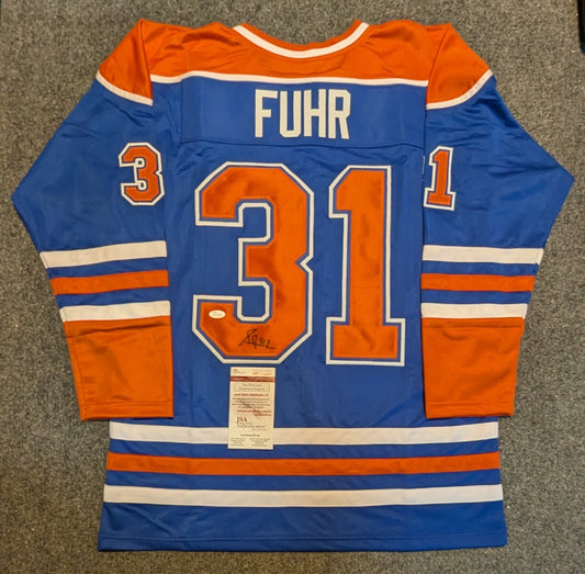 Edmonton Oilers Grant Fuhr Autographed Signed Jersey Jsa Coa
