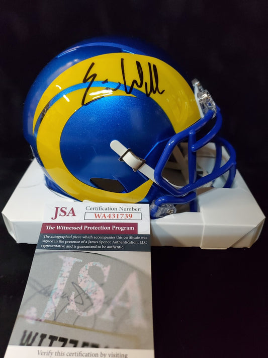 Los Angeles Rams Eric Weddle Signed Speed Mini Helmet Jsa Coa