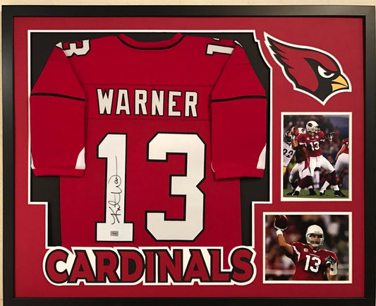 Framed Kurt Warner Autographed Signed Arizona Cardinals Jersey Aaa Holo
