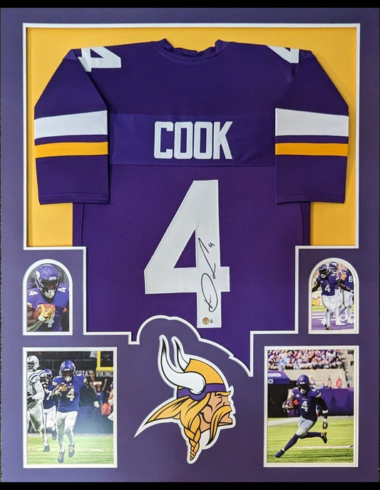 Framed Minnesota Vikings Dalvin Cook Autographed Signed Jersey Beckett Holo