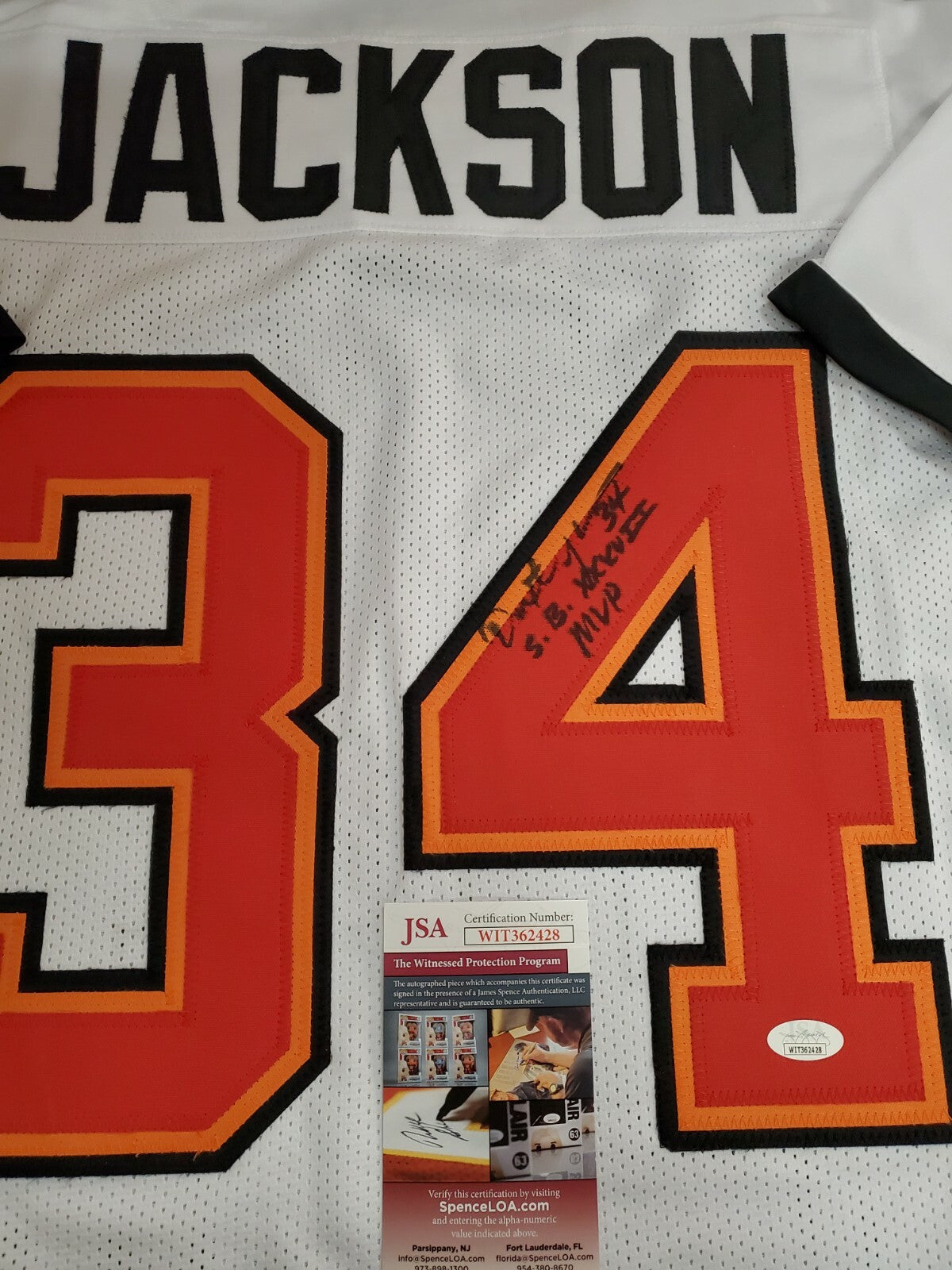 Tampa Bay Buccaneers Dexter Jackson Autographed Inscribed Jersey Jsa  Coa