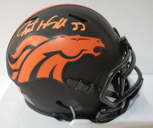 Denver Broncos Javonte Williams Signed Eclipse Mini Helmet Bas Holo