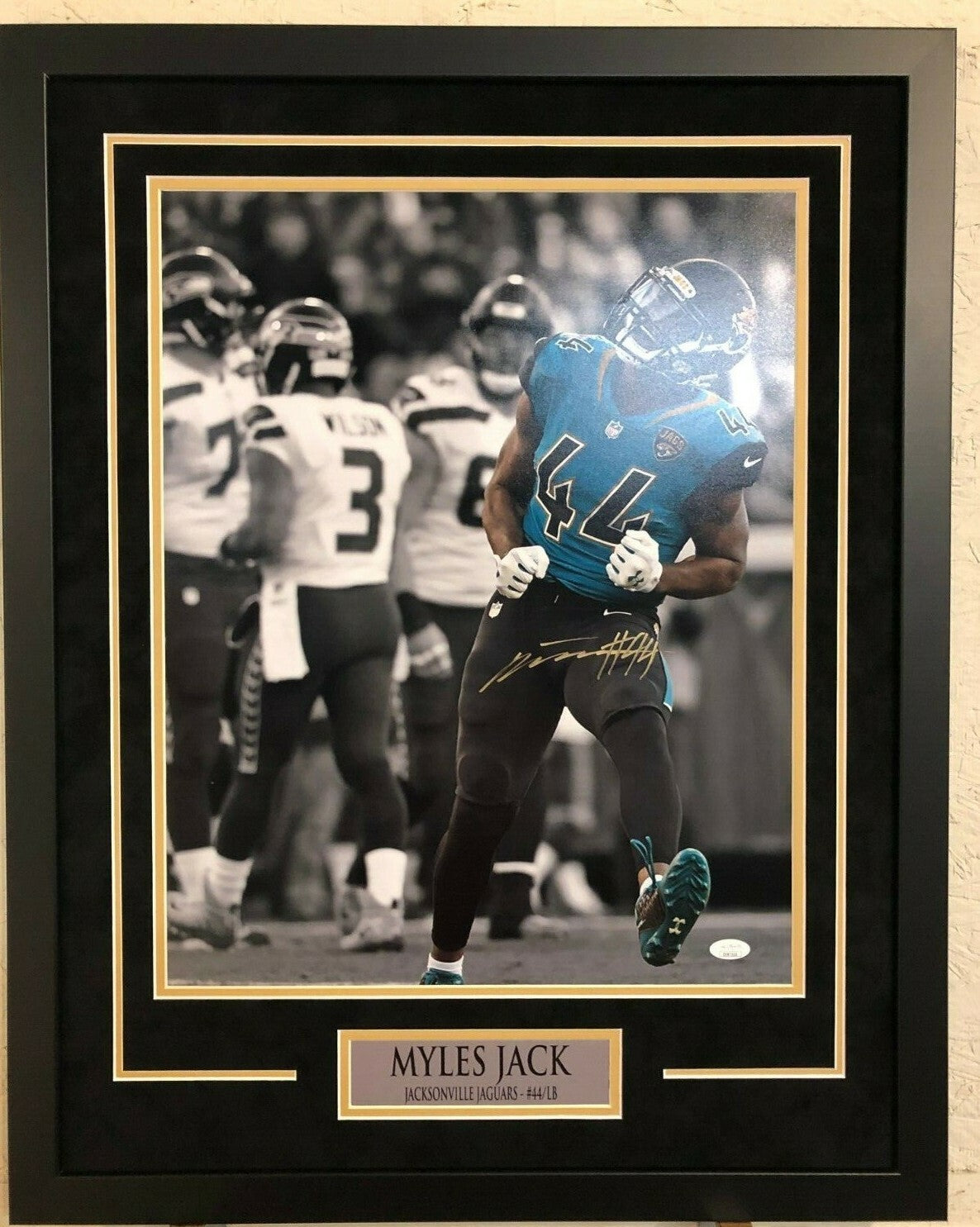 Myles Jack Framed Signed Jacksonville Jaguars 16X20 Photo Jsa Coa