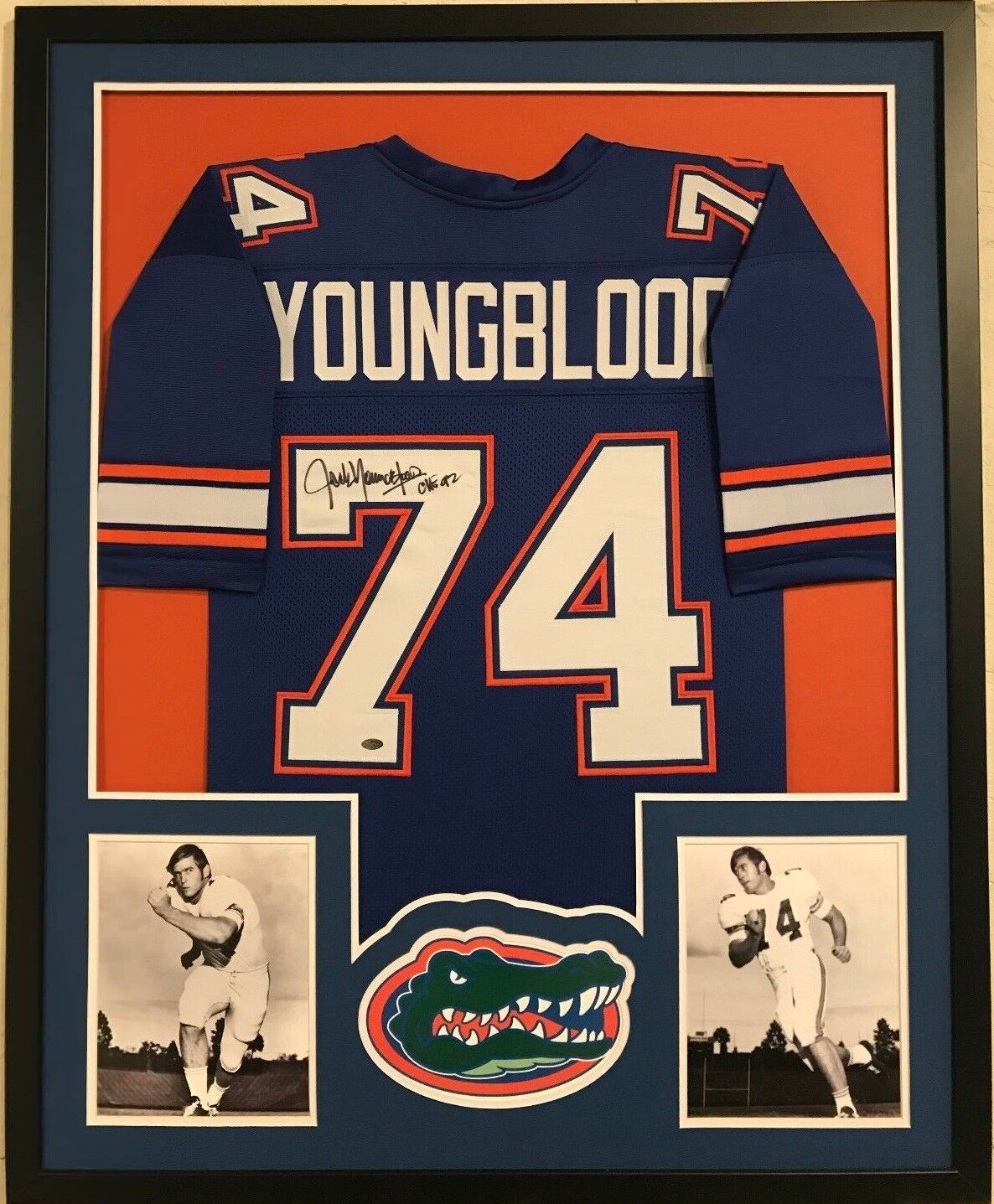 MVP Authentics Framed Jack Youngblood Autographed Signed Florida Gators Jersey Schwartz Coa 450 sports jersey framing , jersey framing