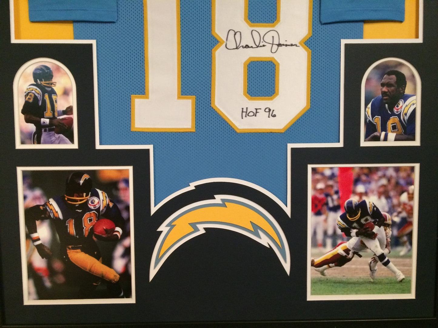 Framed Charlie Joiner Autographed Signed Insc San Diego Chargers Jersey Jsa Coa