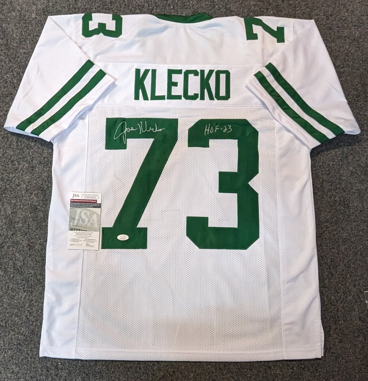 New York Jets Joe Klecko Autographed Signed Inscribed "Hof 23" Jersey Jsa Coa