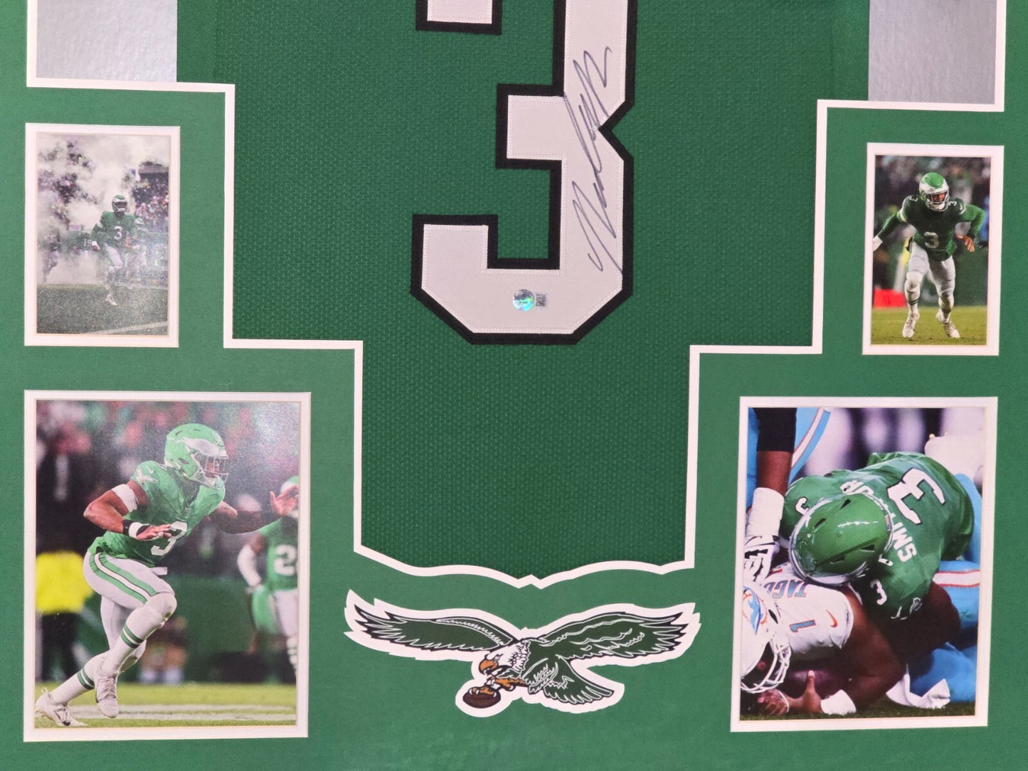 Framed Philadelphia Eagles Nolan Smith Jr Autographed Signed Jersey Beckett Holo