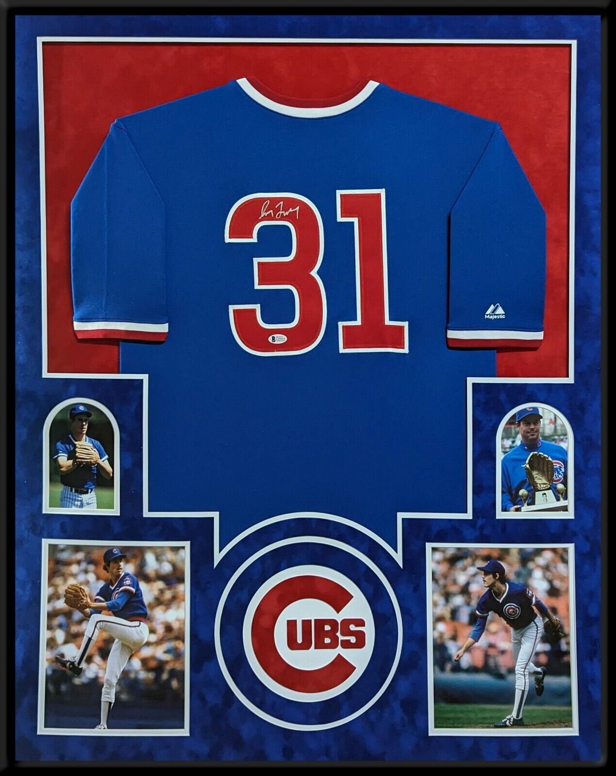 MVP Authentics Framed Chicago Cubs Greg Maddux Autographed Signed Jersey Beckett Coa 1350 sports jersey framing , jersey framing