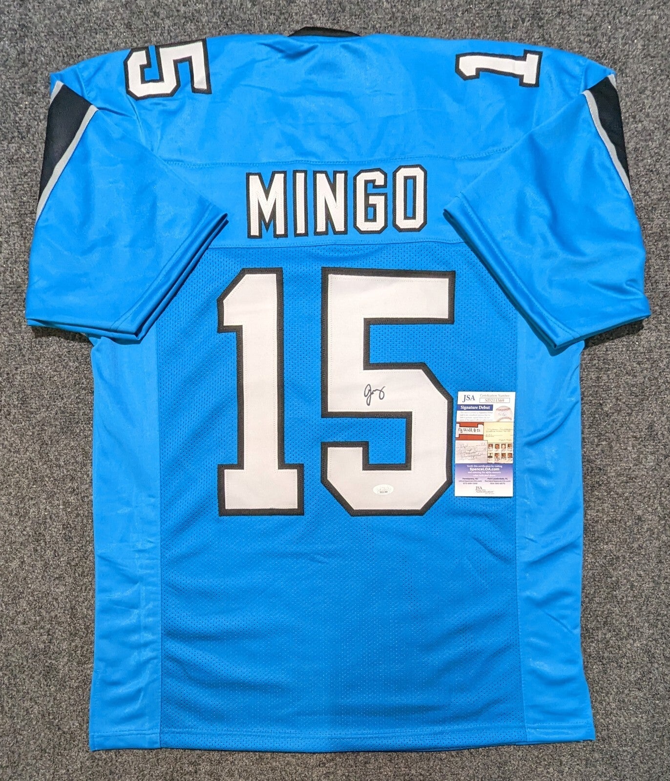 Carolina Panthers Jonathan Mingo Autographed Signed Jersey Jsa  Coa