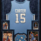 Framed In Suede Unc Tar Heels Vince Carter Autographed Signed Jersey Psa Coa