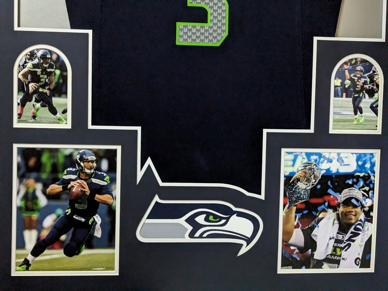 Framed Seattle Seahawks Russell Wilson Jersey Display