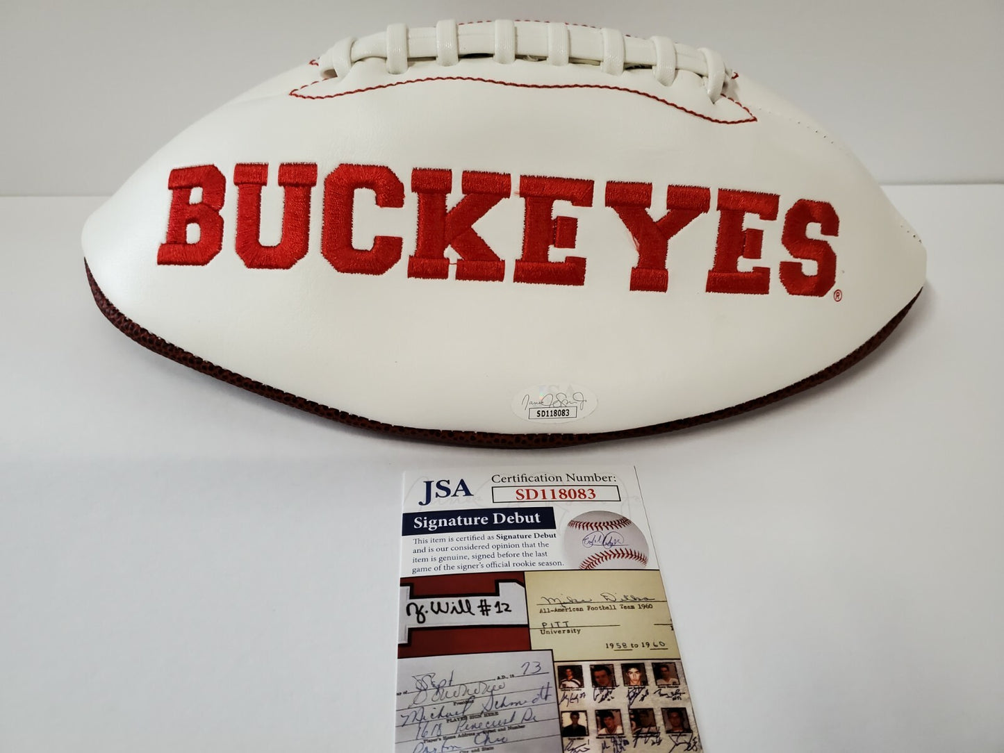 Shaun Wade Autographed Signed Ohio State Buckeyes Logo Football Jsa Debut Coa
