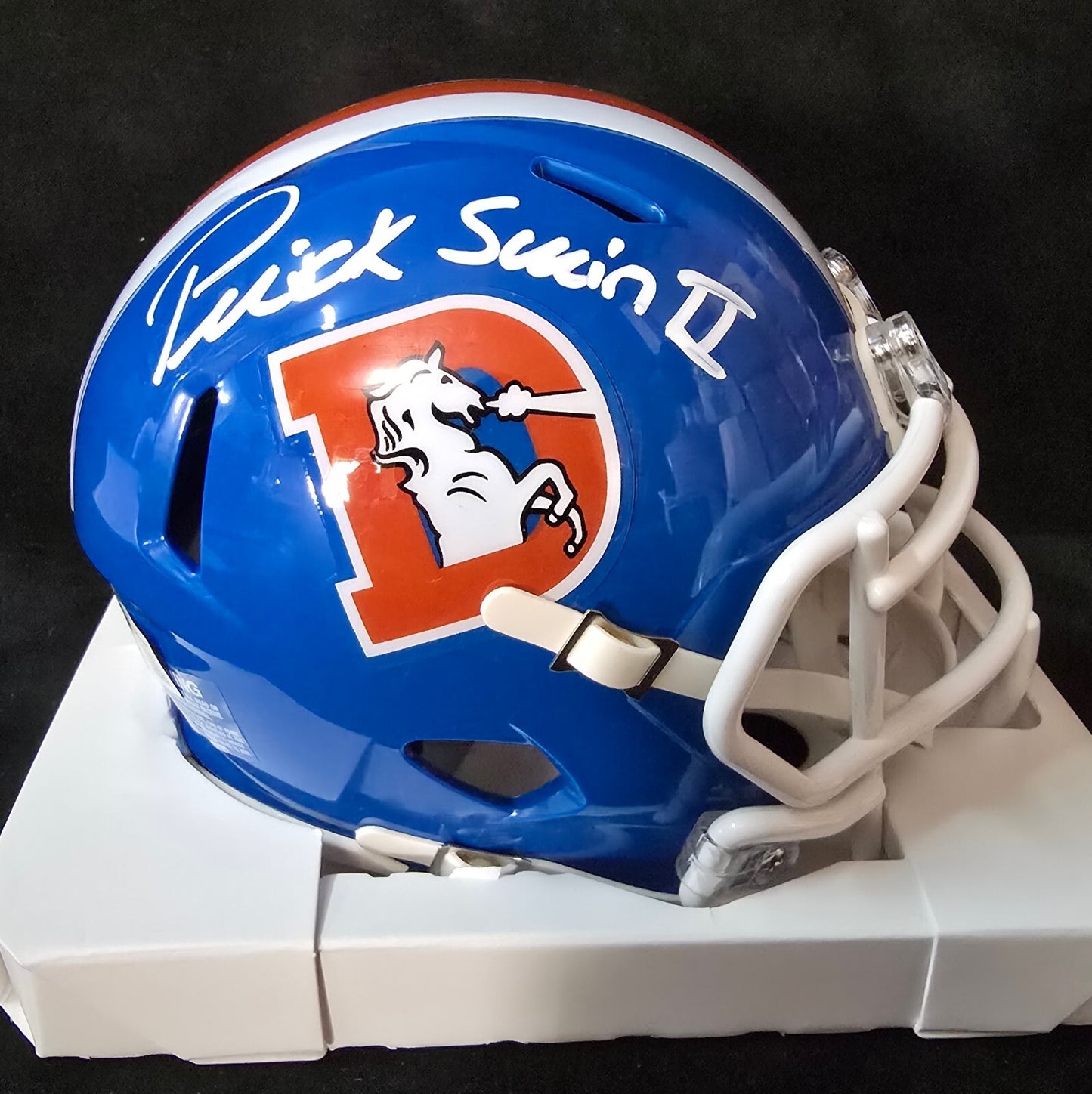 Denver Broncos Patrick Surtain Ii Signed Retro Throwback Mini Helmet Jsa Coa