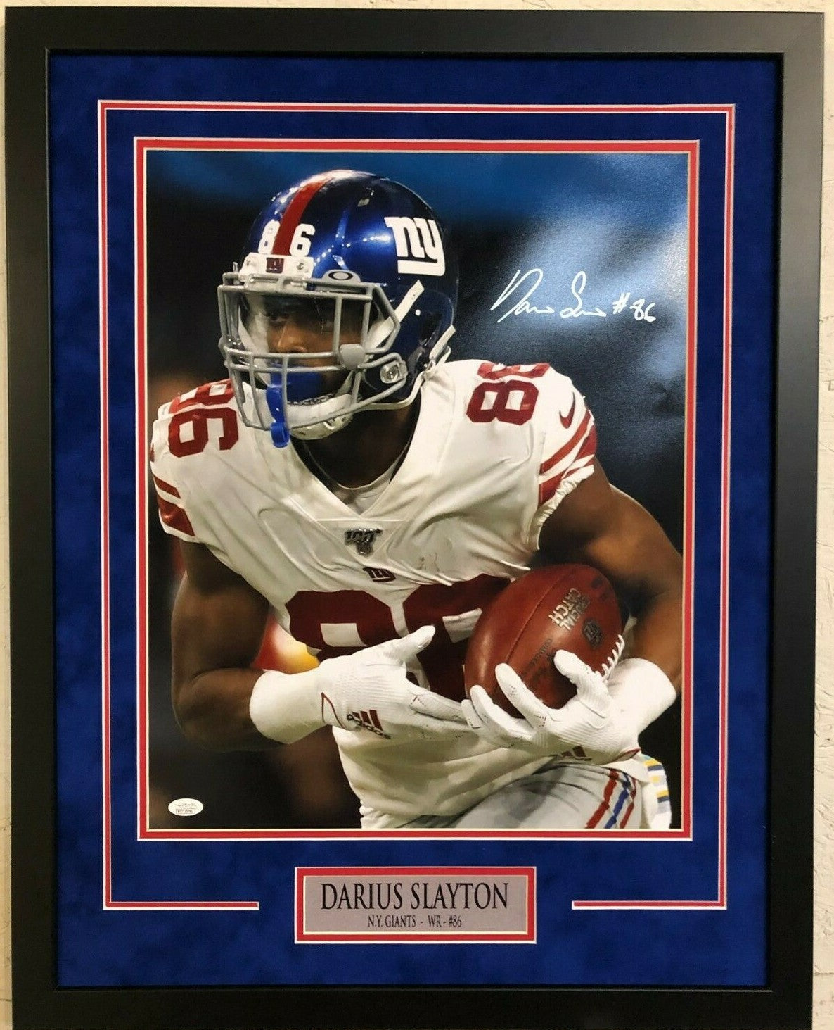 Darius Slayton Framed Signed N.Y. Giants 16X20 Photo Jsa Coa