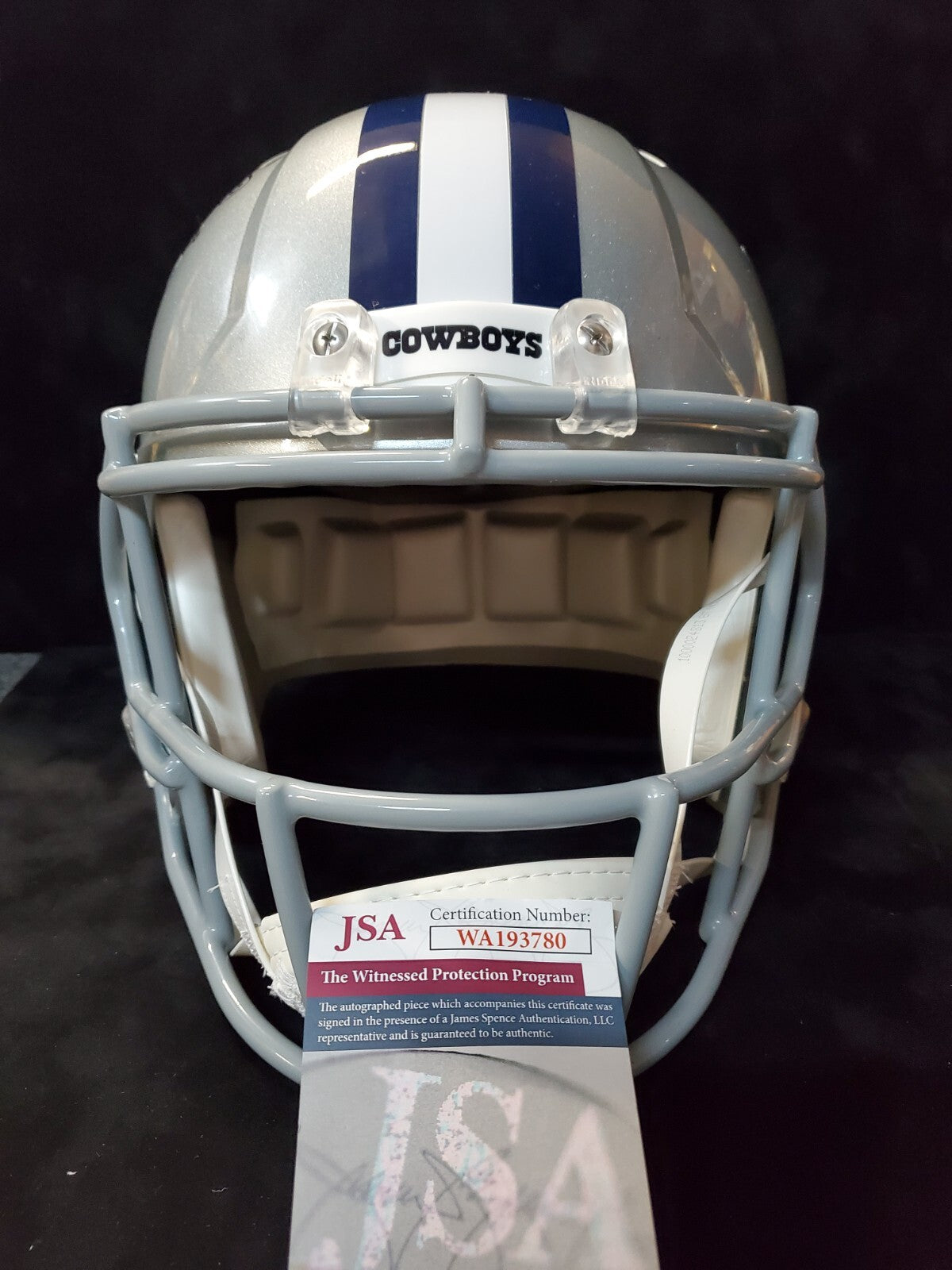 Dallas Cowboys Jim Jeffcoat Signed Insc Full Size Speed Replica Helmet Jsa Coa