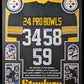 Framed Pittsburgh Steelers 24 Pro Bowls 3X Signed Stat Jersey Jsa Coa