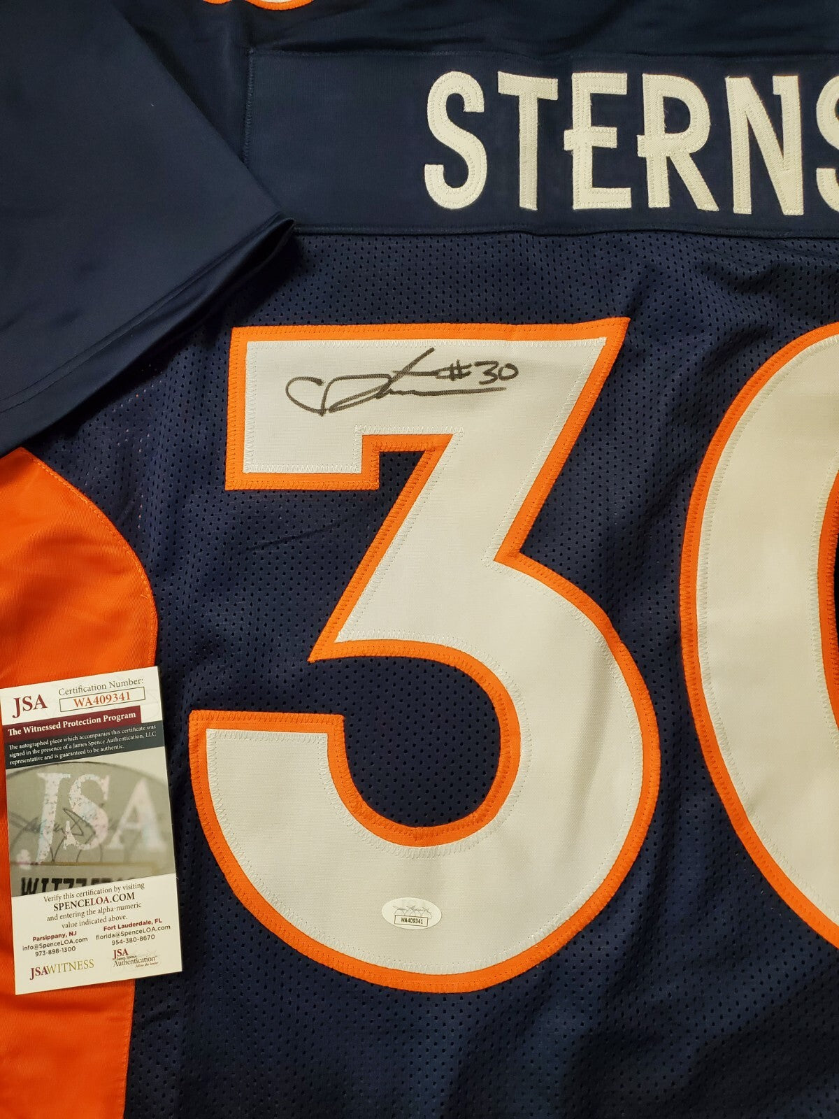 Denver Broncos Caden Sterns Autographed Signed Jersey Jsa  Coa
