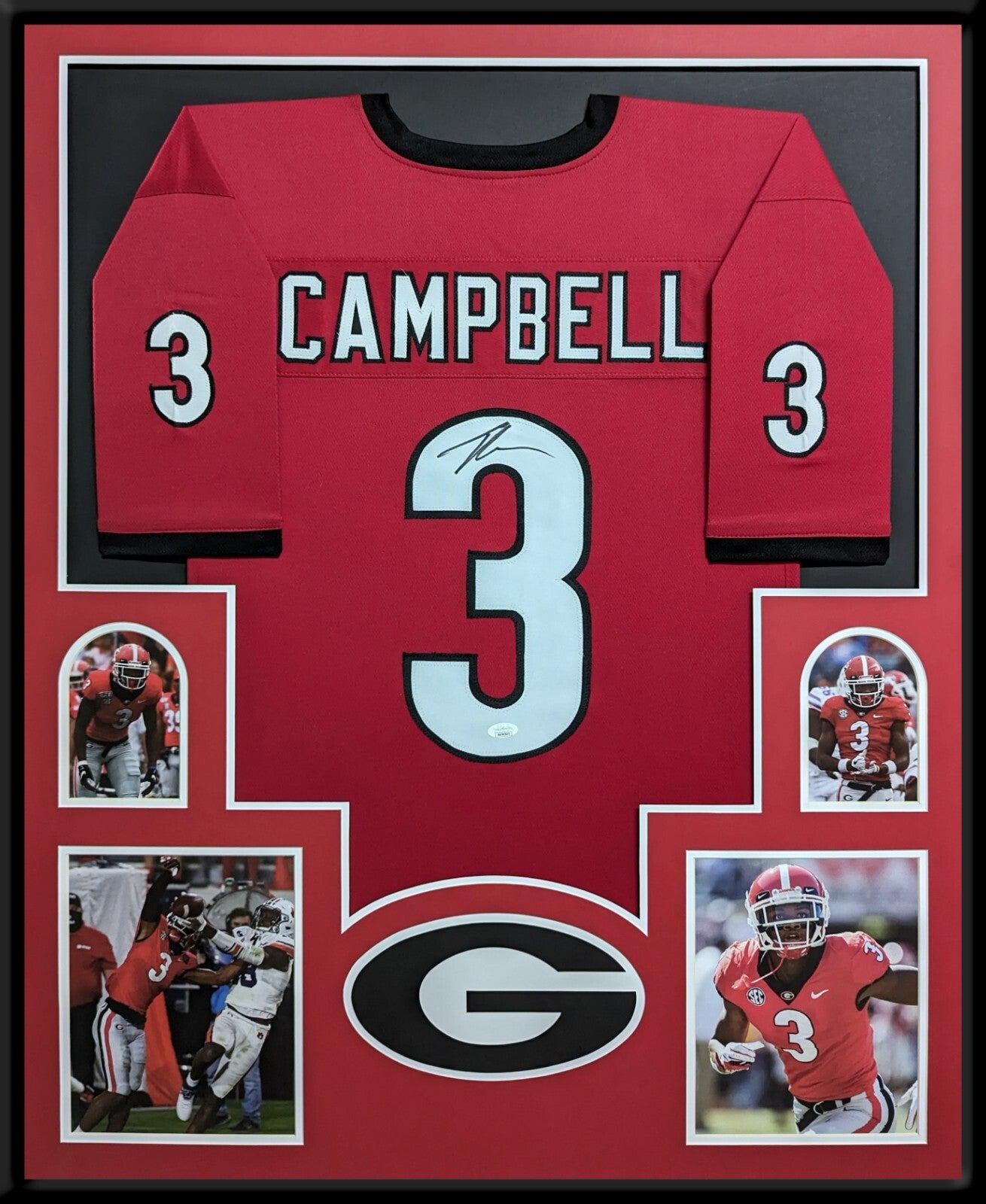 Framed Georgia Bulldogs Tyson Campbell Autographed Signed Jersey Jsa Coa