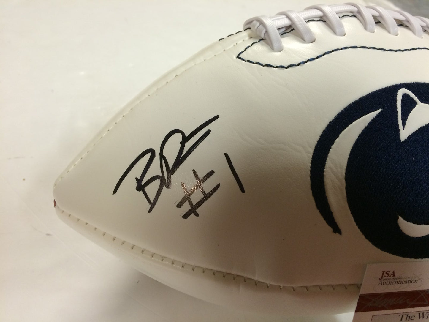 Bill Belton Autographed Signed Inscribed Penn State Logo Football Jsa  Coa