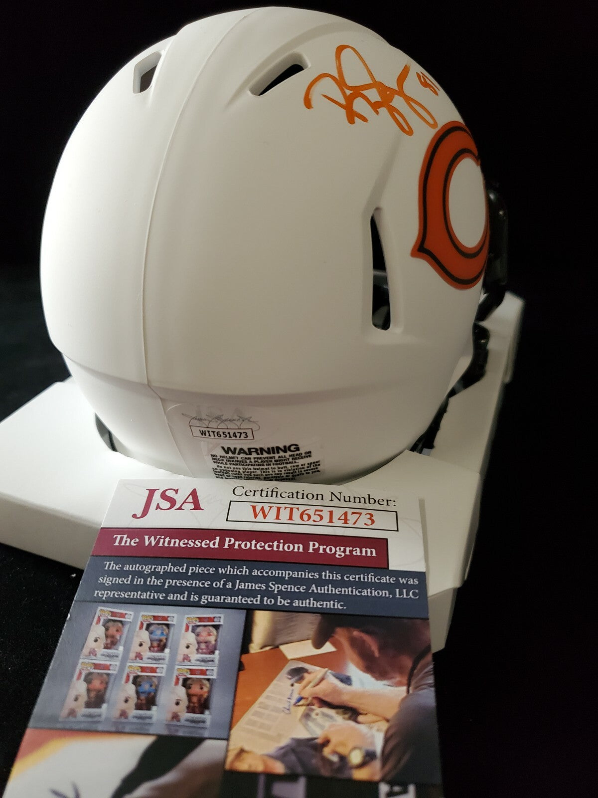 Chicago Bears Bobby Engram Signed Lunar Mini Helmet Jsa Coa