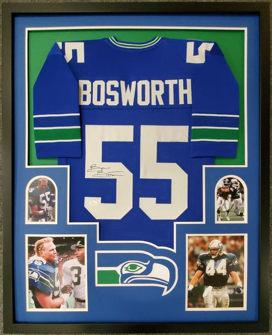 MVP Authentics Framed Seattle Seahawks Brian Bosworth Autographed Signed Jersey Jsa Coa 449.10 sports jersey framing , jersey framing