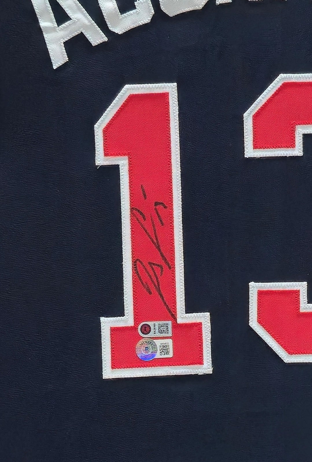 Framed Atlanta Braves Ronald Acuna Jr Autographed Jersey Beckett Hologram