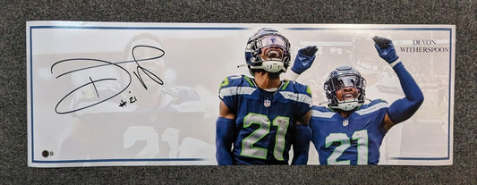 Seattle Seahawks Devon Witherspoon Autographed Signed 36X12 Panoramic Beckett