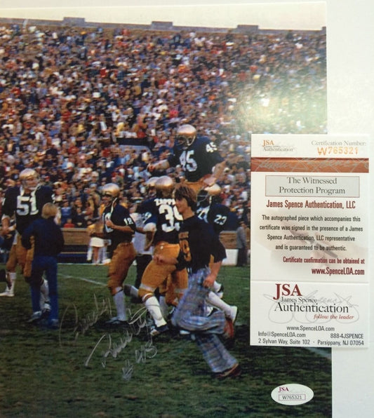 Rudy Ruettiger Autographed Signed Notre Dame 8X10 Photo Jsa  Coa