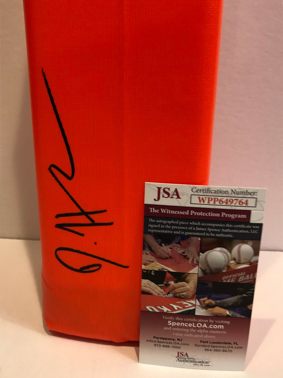 Denver Broncos Daesean Hamilton Autographed Signed End Zone Pylon Jsa Coa
