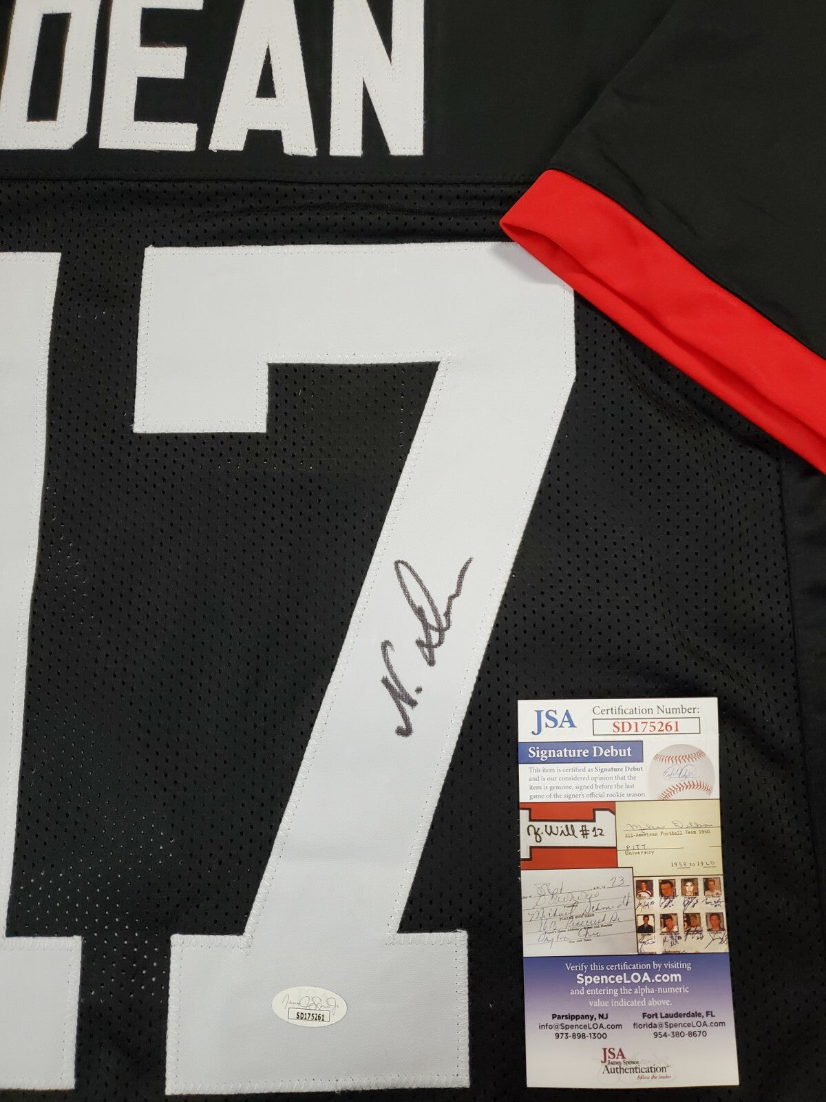 Georgia Bulldogs Nakobe Dean Autographed Signed Jersey Jsa Coa