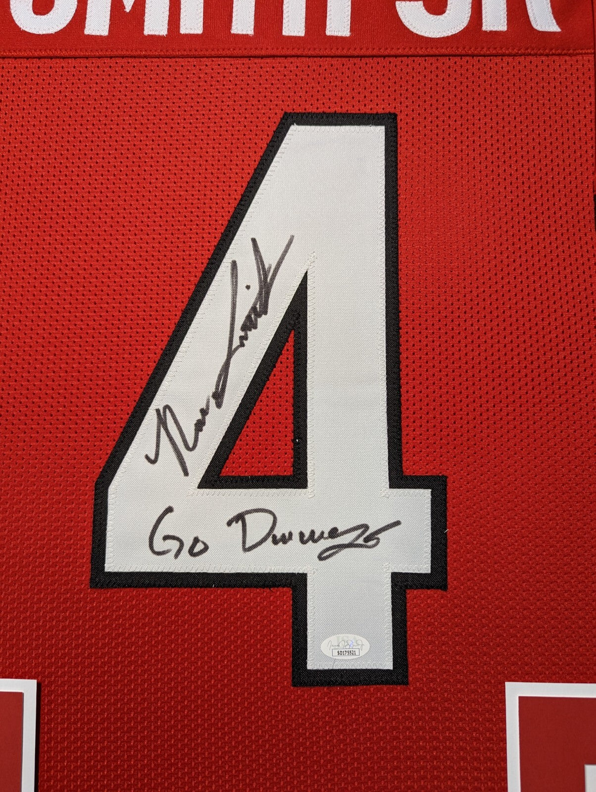 Framed Georgia Bulldogs Nolan Smith Jr Autographed Signed Jersey Jsa Coa