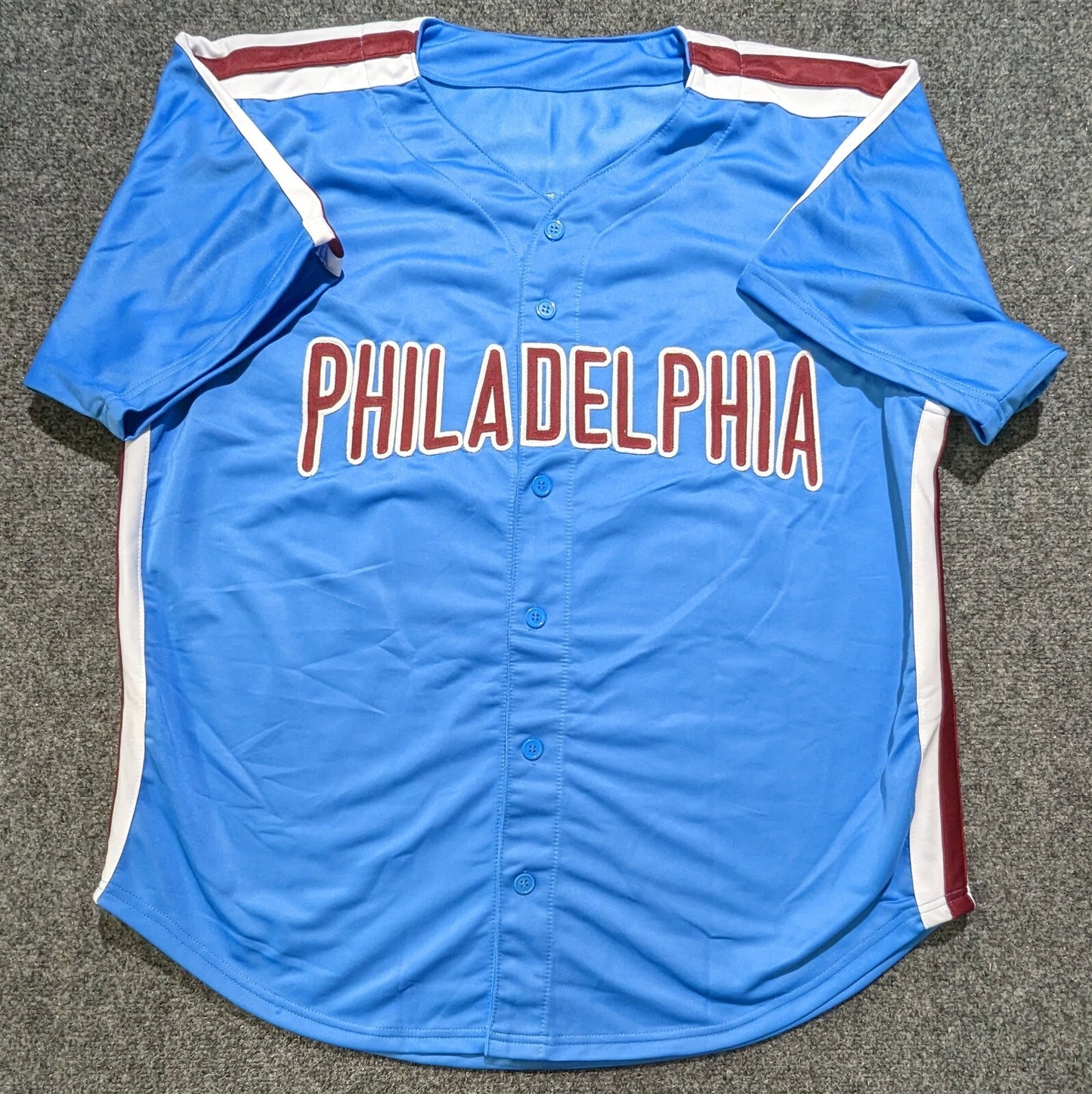 Philadelphia Phillies Albert "Sparky" Lyle  Signed Custom Jersey Beckett Holo