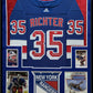 Suede Framed N.Y. Rangers Mike Richter Autographed 4X Inscribed Jersey Jsa Coa