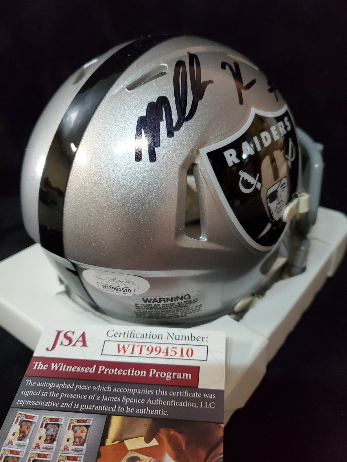 Las Vegas Raiders Malcolm Koonce Autographed Signed Speed Mini Helmet Jsa Coa