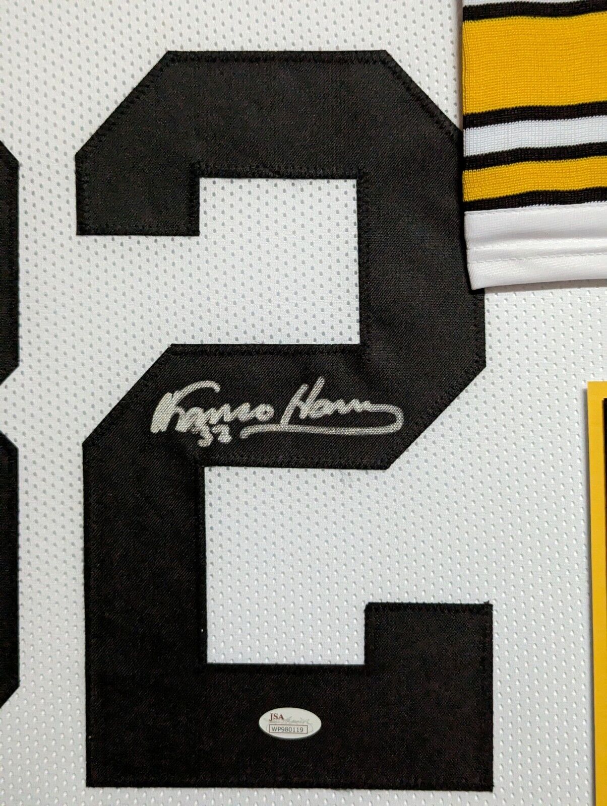 MVP Authentics Framed In Suede Pittsburgh Steelers Franco Harris Autographed Jersey Jsa Coa 1349.10 sports jersey framing , jersey framing