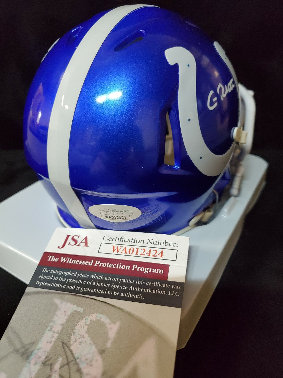 Indianapolis Colts Gary Brackett Autographed Signed Flash Mini Helmet Jsa Coa