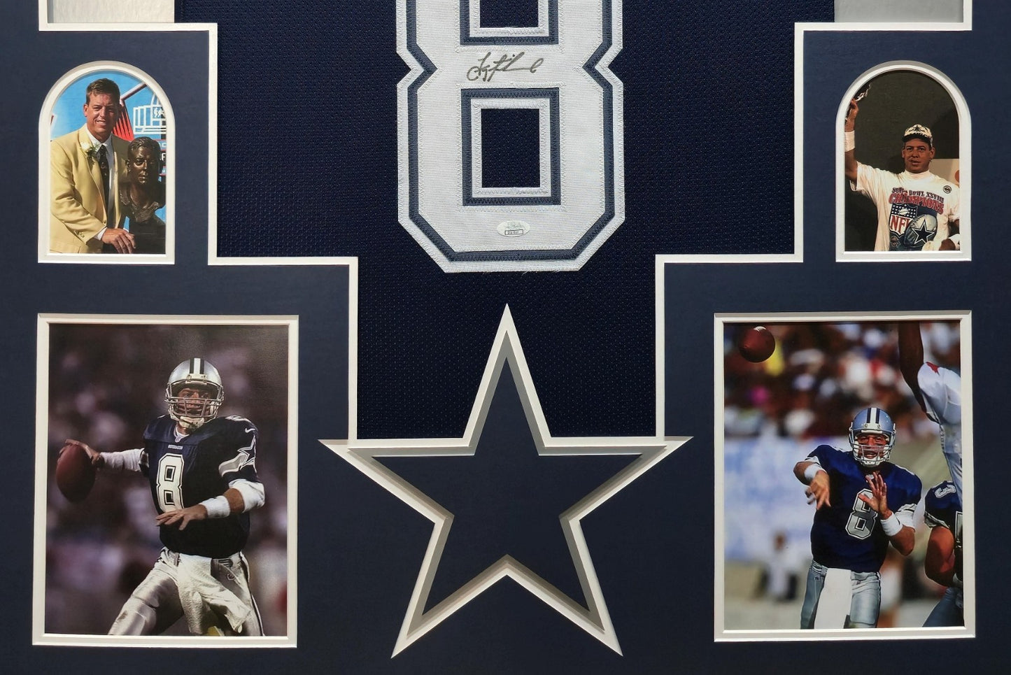 Framed Dallas Cowboys Troy Aikman Autographed Signed Jersey Jsa Coa