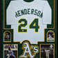 Framed In Suede Oakland A's Rickey Henderson Autographed Signed Jersey Jsa Coa